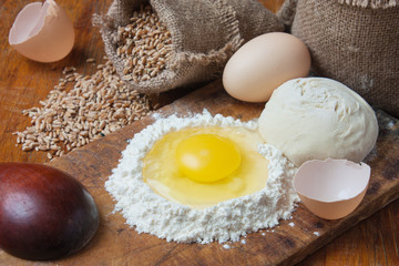 bag of wheat in the bakery