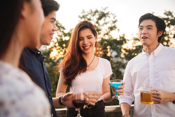 Young asian people party