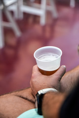 Drink in hand on a summer day