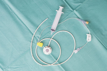 Port a catheter or central venous port insertion, puncture at chest wall to aorta artery