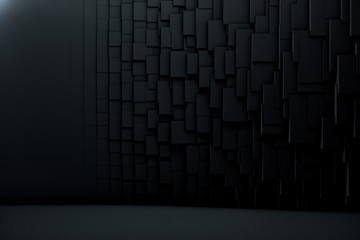 Abstract blocks background. Grunge surface, 3d rendering