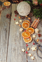 Christmas gingerbread cookies stars on a wooden table and cookie cutters, selective focus