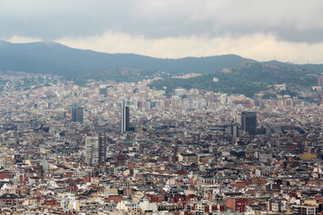 Naklejka premium View of Barcelona from Montjuic fort