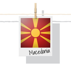 European country flag collection with photo of Macedonia flag , vector , illustration