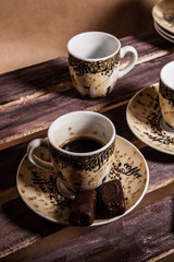 still life a cup of coffee and candy