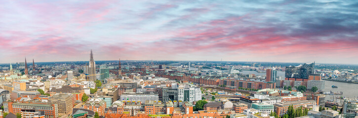 Hamburg, Germany. Panoramic aerial view