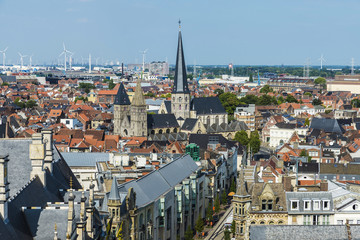 View of the historic city of Ghent, Belgium