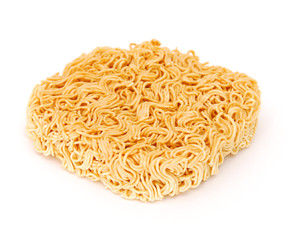 Noodles of fast preparation isolated on a white background