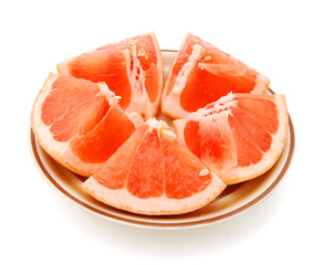 Fresh grapefruits isolated on a white background