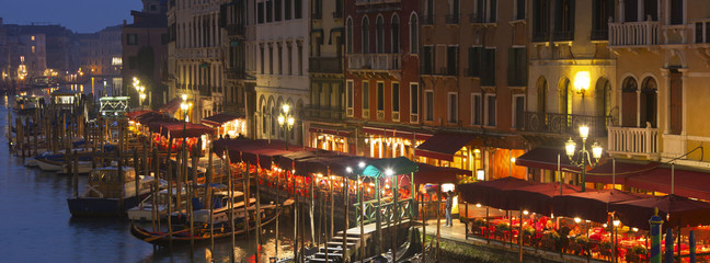 Fototapeta na wymiar Grand Canal at Night, Venice.