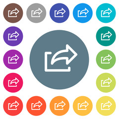 Export symbol flat white icons on round color backgrounds