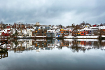 Trondheim , Norway. the view of the river Nidelva.