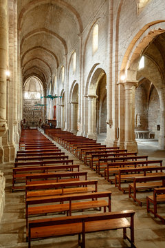Interior of Royal Abbey of Santa Maria de Poblet, Vimbodi, Catalonia, Spain, Europe