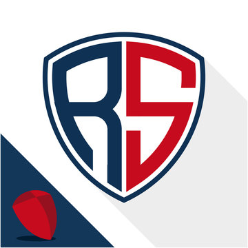 Icon logo / shield badge with a combination of R & S initials