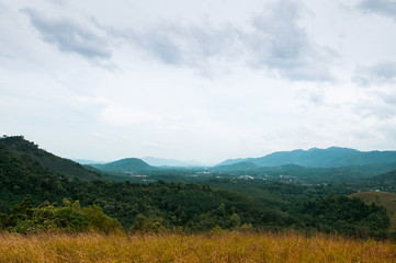 Ranong valley view from top of Khao Hua Lon or Phu Khao Ya, Ranong, Thailand
