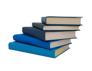 Stack of books isolated on white background
