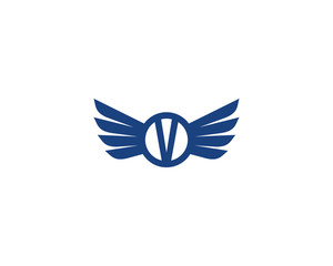 Wings and Letter V Logo Icon 1