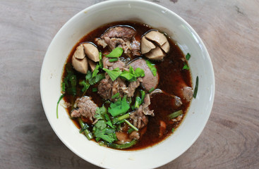 Thai noodle style beef and meat ball