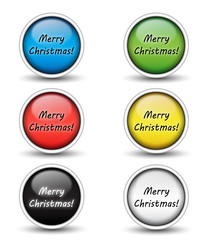 Set di bottoni colorati natalizi con auguri di buon natale