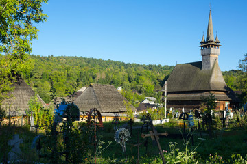 Fototapeta na wymiar Image of wooden Biserica Sf. Nicolae in Maramures