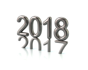 Silver 2018 year number the previous year number pressing on the past