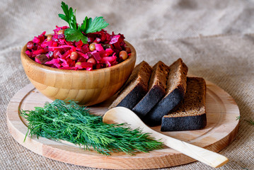 Vinegret - traditional Russian vegetable salad