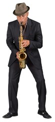 Musician playing saxophone