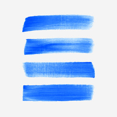 Fototapeta premium Acrylic art brush painted textured stripes set isolated vector background. Watercolor stroke set.