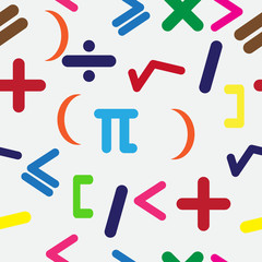 Seamless background with mathematical signs