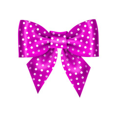 pink beautiful colored realistic vector double gift bow