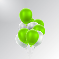 Realistic Colorful Balloons. Holiday illustration of flying glossy balloons. Vector Illustration