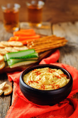 Pumpkin chickpeas hummus with paprika