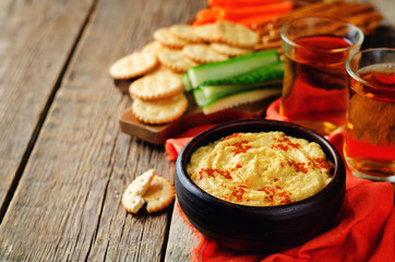 Pumpkin chickpeas hummus with paprika