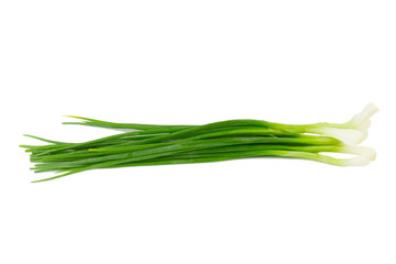 Green Spring Onion on white background