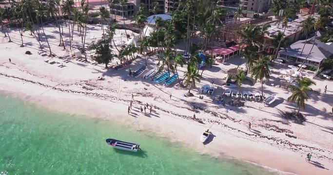 caribbean beach resort aerial view