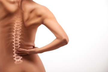Woman back pain.