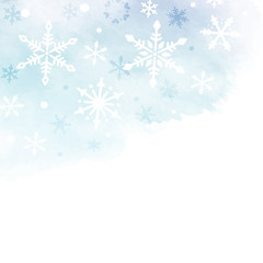 abstract colorful watercolor background with snowflakes