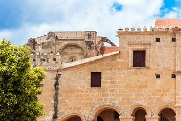 View of the building Columbus Palace, Santo Domingo, Dominican Republic. Copy space for text.