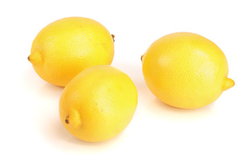 Lemon fruit isolated on white background close-up