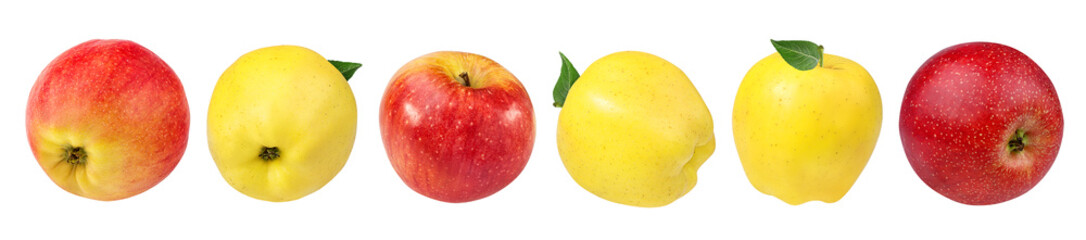 Fresh apple isolated on white background with clipping path set