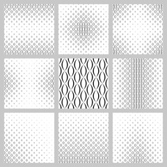 Black and white curved shape pattern background set
