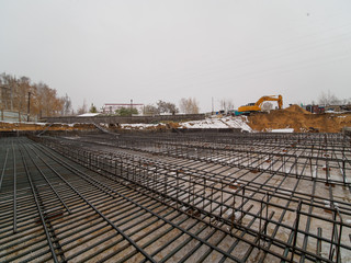 Framework for the concrete foundation of new building