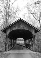 Covered Bridge in Winter - 183820533