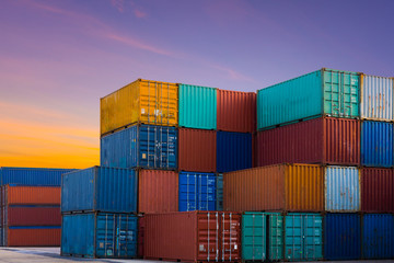 Fototapeta premium Industrial Container yard for Logistic Import Export business