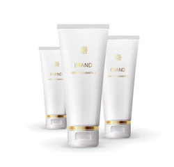 Beautiful vector design of cosmetic package advertising template for hand or face cream