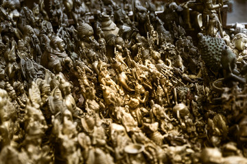 buddha bronze figures in market in kathmandu. nepal