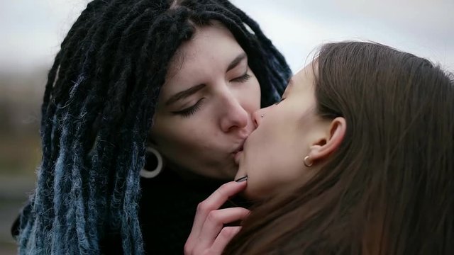 japanese amature young lesbian kissing two informal teen lesbians kiss each other in the street, adult girls love  each other Stock Video | Adobe Stock
