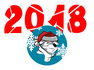 Dog symbol of the 2018 year. Vector illustration with the symbol of 2018 on the Chinese horoscope.