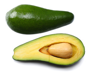 healthy food. fresh avocado isolated on white background