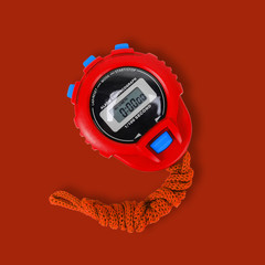 Sports equipment - Red Stopwatch red background